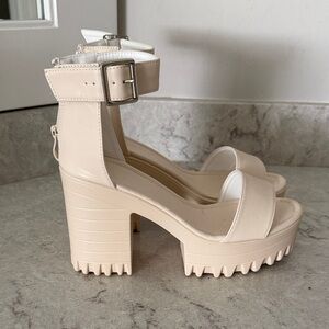 Cream Platform Sandals